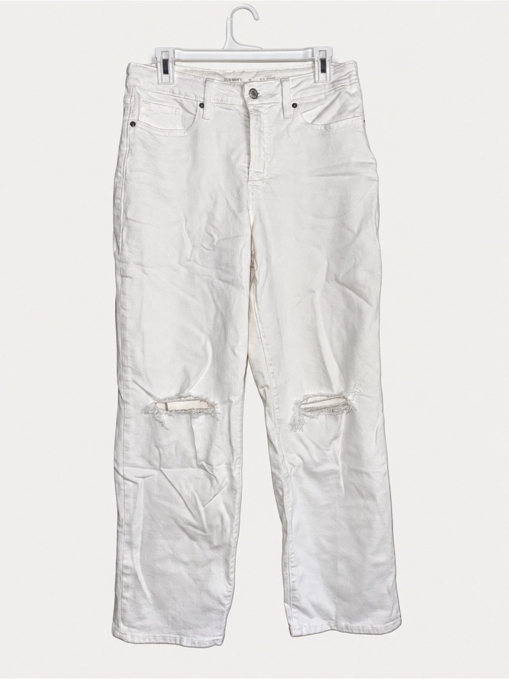 Old Navy O.G. Loose White Ripped Jeans Size 10 never worn!
